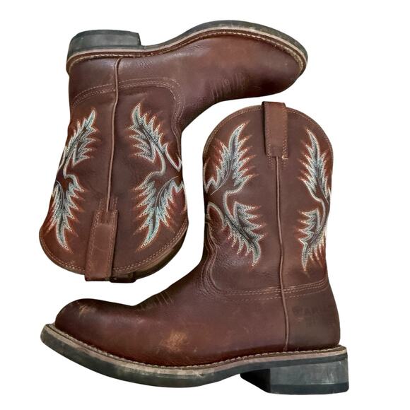 Ariat Men's Size 8.5 D Ricochet Brown Leather Rodeo Western Cowboy Boots - Picture 1 of 10